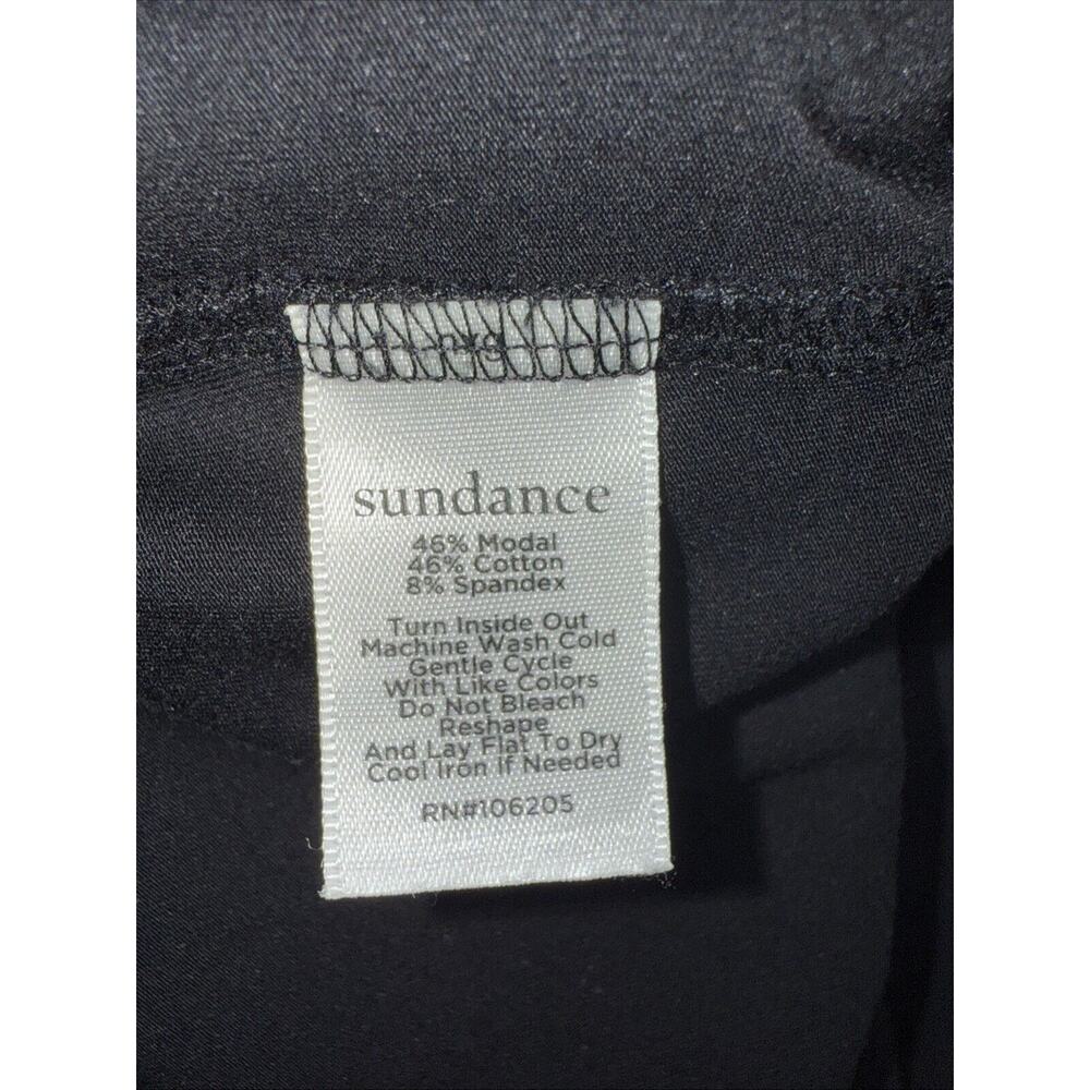 Sundance DRESS Black Faux Wrap Stretchy Modal V-Neck Sz Medium-Closet Staple - Picture 5 of 5